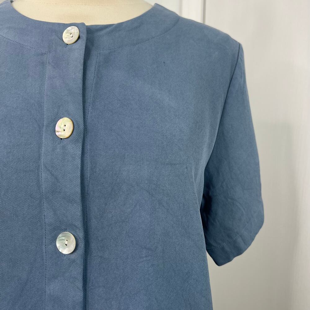 ORVIS Women's 100% Silk Short Sleeve Button Down Shirt Classic Minimalist Size M - Picture 5 of 13